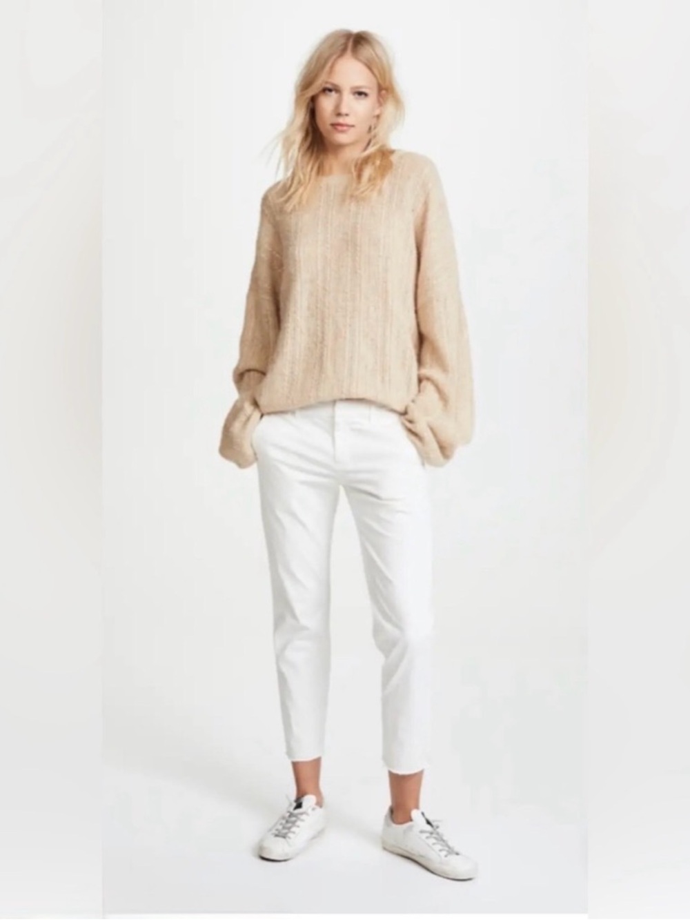 Nili Lotan East Hampton Pant White Cropped Straight Leg Size 2